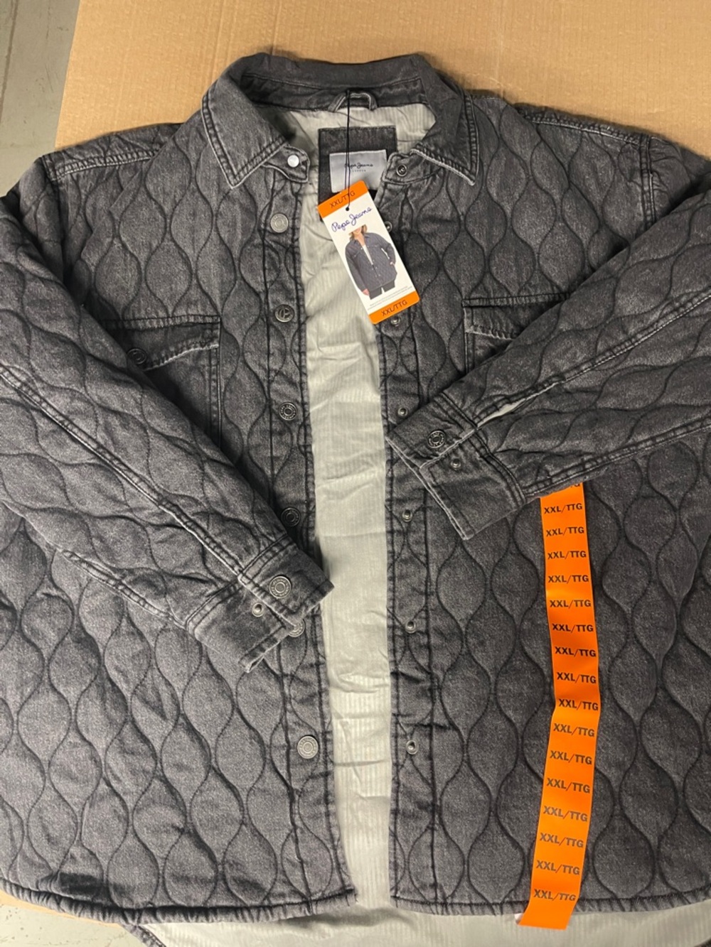Pepe Jeans Quilted Jacket in Charcoal Gray